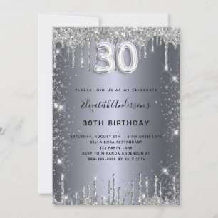 Glam från 30års födelsedag vid glitter inbjudningar