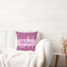 Glam Fuchsia Metallisk Rosa Bikupa Monogram Namn
