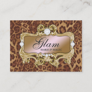 Glam galen rosa guld- Leopard 311 Visitkort