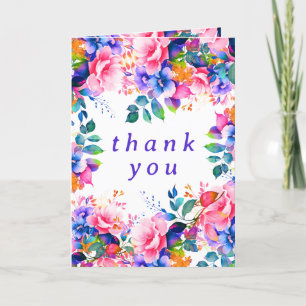 Glam Garden Watercolor Blommigt Birthday Tack Kort