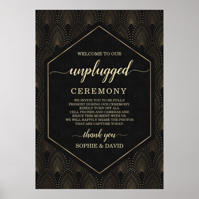 Glam Gatsby 20s Avstängd vigselskylt Poster (Framsidan)