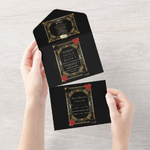 Glam Gatsby Art Deco Poker Casino Vegas Bröllop