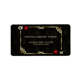 Glam Gatsby Casino Las Vegas Poker Bröllop Adressetikett