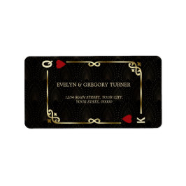 Glam Gatsby Casino Las Vegas Poker Bröllop Adressetikett