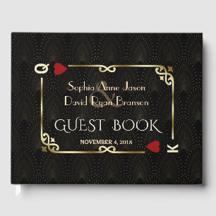 Glam Gatsby Casino Las Vegas Poker Bröllop Gästböcker