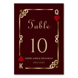 Glam Gatsby Casino Las Vegas Poker Wedding Bordsnummer