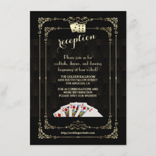 Glam Gatsby Casino Vegas Wedding Reception Tilläggskort