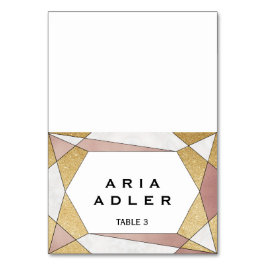 Glam Geometric Diamond Escort Plattskort Bordsnummer