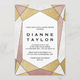 Glam Geometric Diamond Lingerie Shower Inbjudningar
