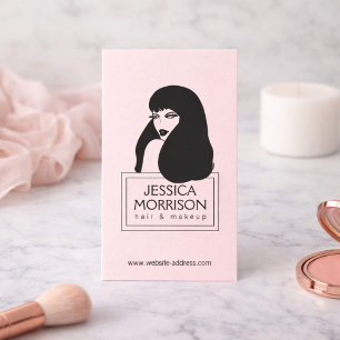 Glam Girl Lt Rosa Hair Salon Beauty Affärskort Visitkort