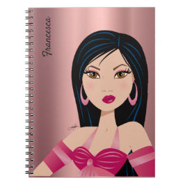 Glam Girl Sassy Attitude Asian Girl Personlig Anteckningsbok