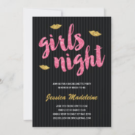 Glam Girls Night | Glitter Se Bachelorette Party Inbjudningar