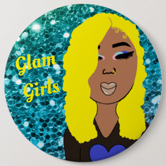 Glam Girls Sparkly Glitter Button Knapp