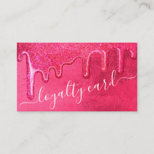 Glam Girly Neon Rosa Thick Glitter Drives Loyalty Lojalitetskort