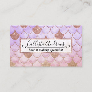 Glam Girly Ro Guld Glitter Sjöjungfru Scales Visitkort