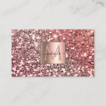Glam Girly Rosa Gitter Design Namn Monogram