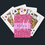 Glam Girly Shock rosa Glitter Sparkles Namn Monogr Casinokort<br><div class="desc">Glam och gigantisk shock rosa-gnistor är vita monogram namn och första spelkort. Ditt eget namn och monogram är skrivna i ett skript med elegant och rosa bakgrund. Du kan ändra texten färg och teckensnittet stil och storlekt med hjälp av anpassningsalternativet. En perfekt födelsedag eller julklapp!</div>