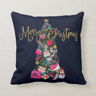 Glam Girly Shoes Purse Makeup Julgran Kudde