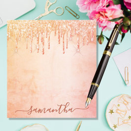 Glam glam, koral ro guld rosa glitter anteckningsblock