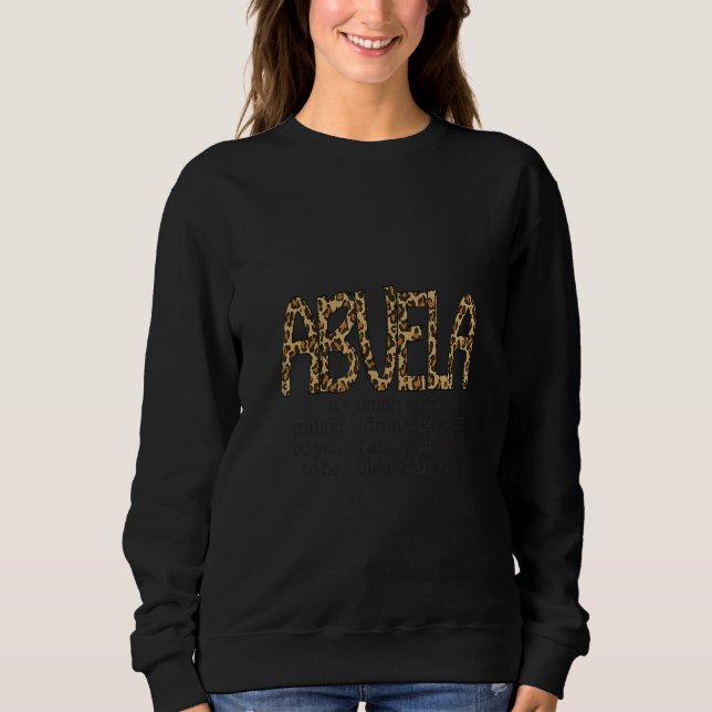 Glam Glamous Abuela Meme Leopard Skriv ut text T Shirt (Framsida)