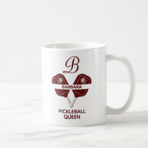 Glam Glit Pickleball Queen Paddles Inledande Blomm Kaffemugg