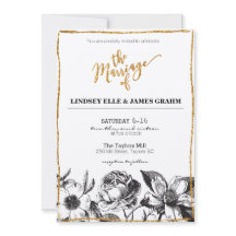 Glam Glitter Black and White Blommigt bröllopsinbj