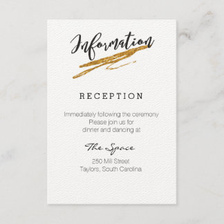 Glam Glitter Black and White Information Card Tilläggskort