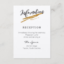 Glam Glitter Black and White Information Card Tilläggskort