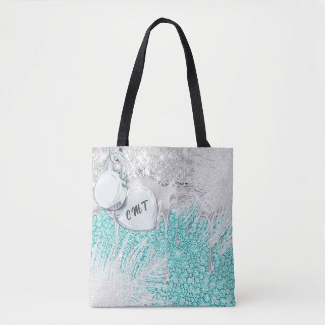 Glam Glitter Blue Gnistra Tygkasse (Framsida)