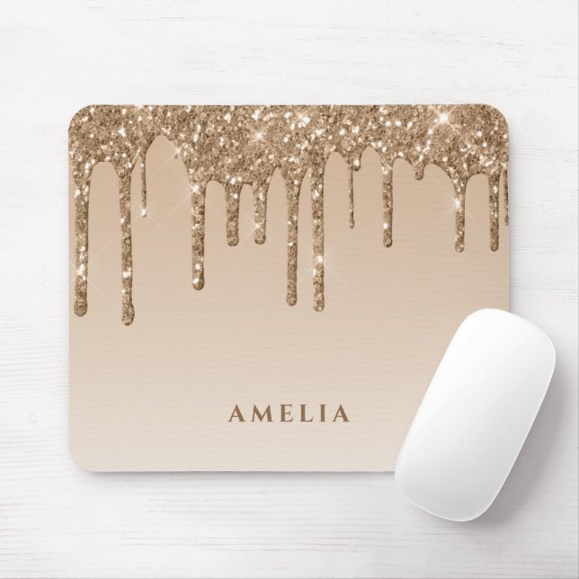 glam glitter droppgig personlig namn  musmatta (Med mus)