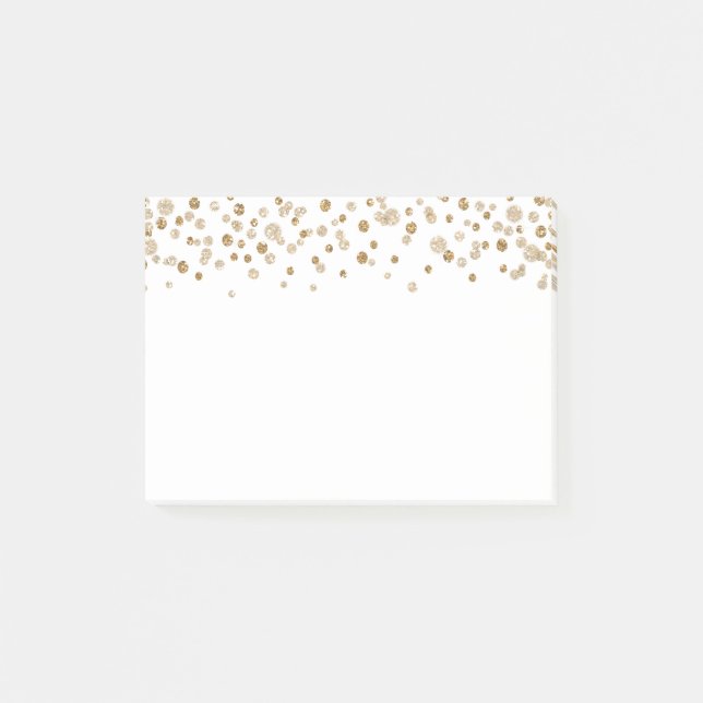 Glam glitter för guld- konfettiar post-it block (Framsida)