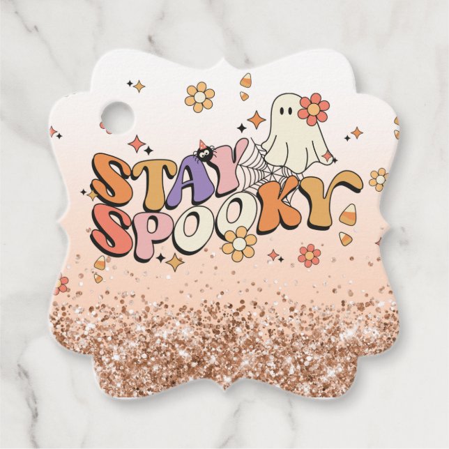 Glam Glitter Girly Halloween-kvarstående taloky Gåvor Etiketter (Framsida)