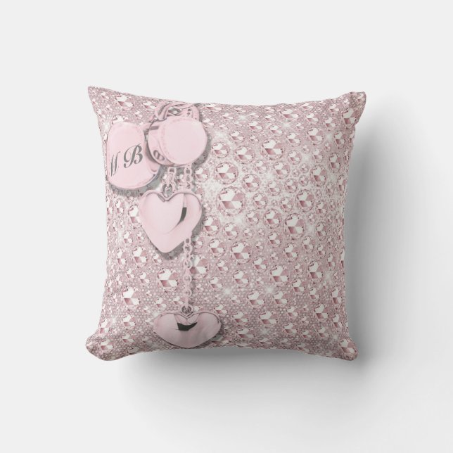 Glam Glitter Girly Rosa Kudde (Framsida)