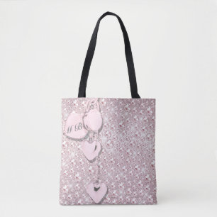 Glam Glitter Girly Rosa Tygkasse