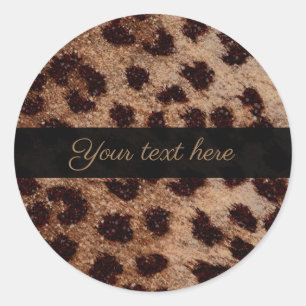 Glam Glitter Glitter Glänsande Gepard Leopard Tryc Runt Klistermärke