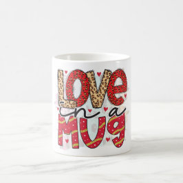 Glam Glitter Guld Red Luxe Kärlek Valentineser Kaffemugg