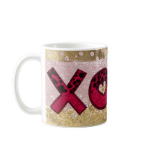 Glam Glitter Guld Red Luxe XOXO Valentineser