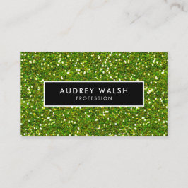 Glam glitter och Black, Grönt Luxury Visitkort