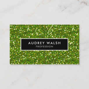 Glam glitter och Black, Grönt Luxury Visitkort