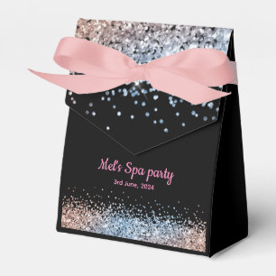 Glam glitter rosa och svart presentaskar