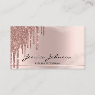 Glam Glitter Rosegold droppar Eyelash Lash Visitkort