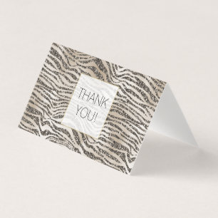 Glam Glitter Zebra tryck Tack Kort