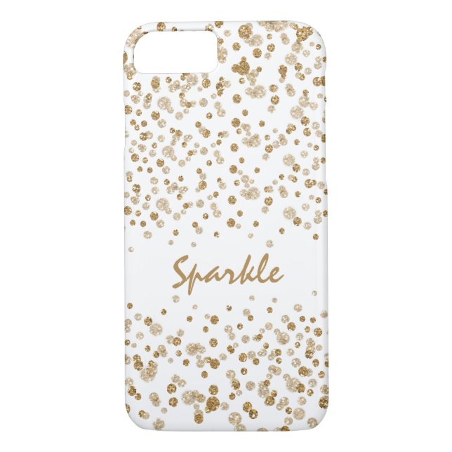 Glam glittergnistra för guld- konfettiar Case-Mate iPhone skal (Baksida)