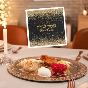 Glam Glittery Guld Hebrew Pesach Passover Pappersservett