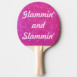Glam Glittery sportar för rosa glitter för gnistra Pingisracket