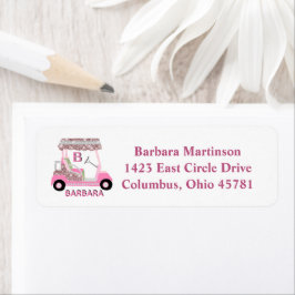 Glam Glitz Monogram Namn Ro Guld Golf Cart Returadress Etikett