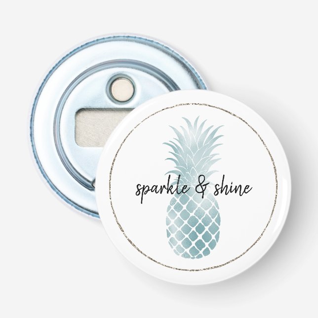 Glam Glitz Pineapple från Aqua Silver Flasköppnare (Framsidan)