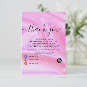 Glam Gnistra Holografisk Rosa Tack Kort