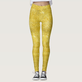 Glam gnistra och shine faux guld mönster leggings