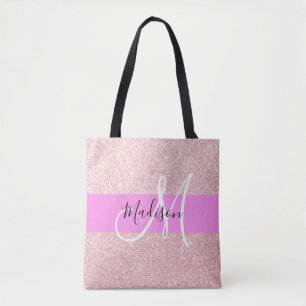 Glam Gnistran Rosa ros-Glitter, Monogram Tygkasse